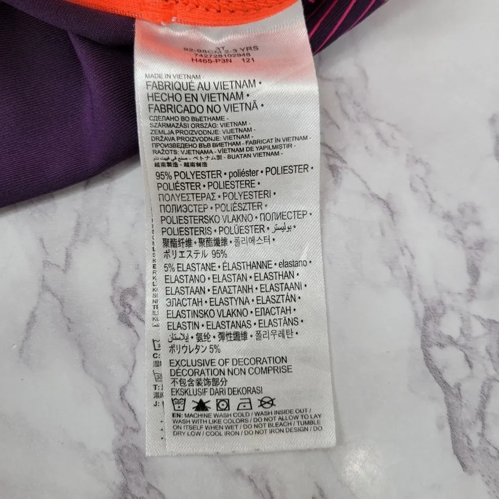 Nike Girls' Purple Leggings with Pink Accent Just Do It Graphic Toddler Size 3T